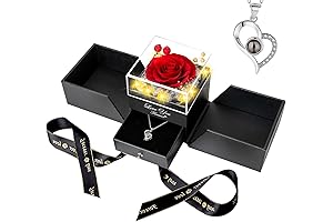 Preserved Rose with I Love You Necklace: A Romantic Gift for Her
