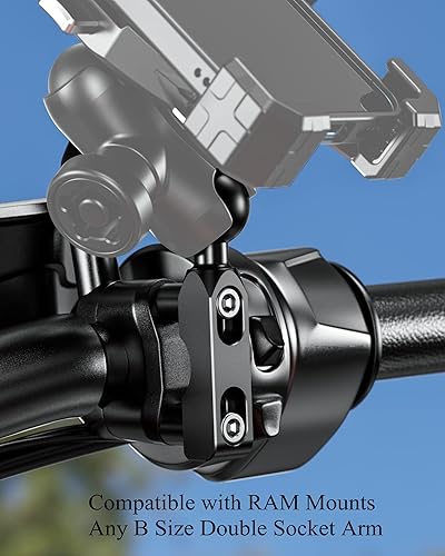 Miniatura 3 de BRCOVAN Base de montaje de aleación de aluminio con bola de TPU de 1 pulgada para depósito de freno de motocicleta/embrague compatible con soportes