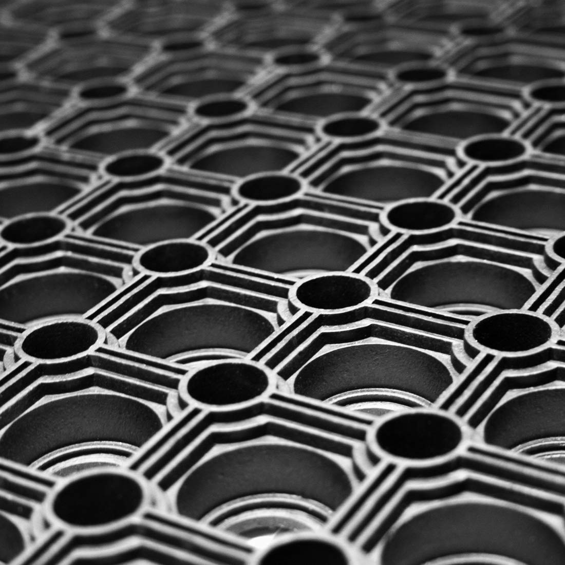 Fussmatte Gummi, 1,0 m x 1,5 m, Stärke: 23mm, Ringmatte (Typ 13)