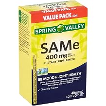 Same 400mg, S-Adenosylmethionine Supplement, Same Supplement for Mood and Joint Health, SAM-e 400mg, 40 Enteric-Coated Caplets Pack of 1
