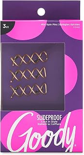 Goody SlideProof Mini Spin Pins 3-Pack - Strong Hold Spiral Hair Pins for Easy Buns, All-Day Secure Twist Pins for All Hair Types