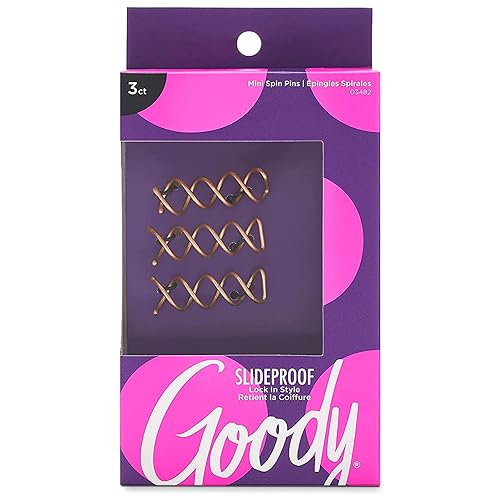 Goody - Pasadores en espiral para el cabello, minihorquillas de tirabuzón para moños rápidos, sujeción para todo el día, fácil y rápidos de usar,