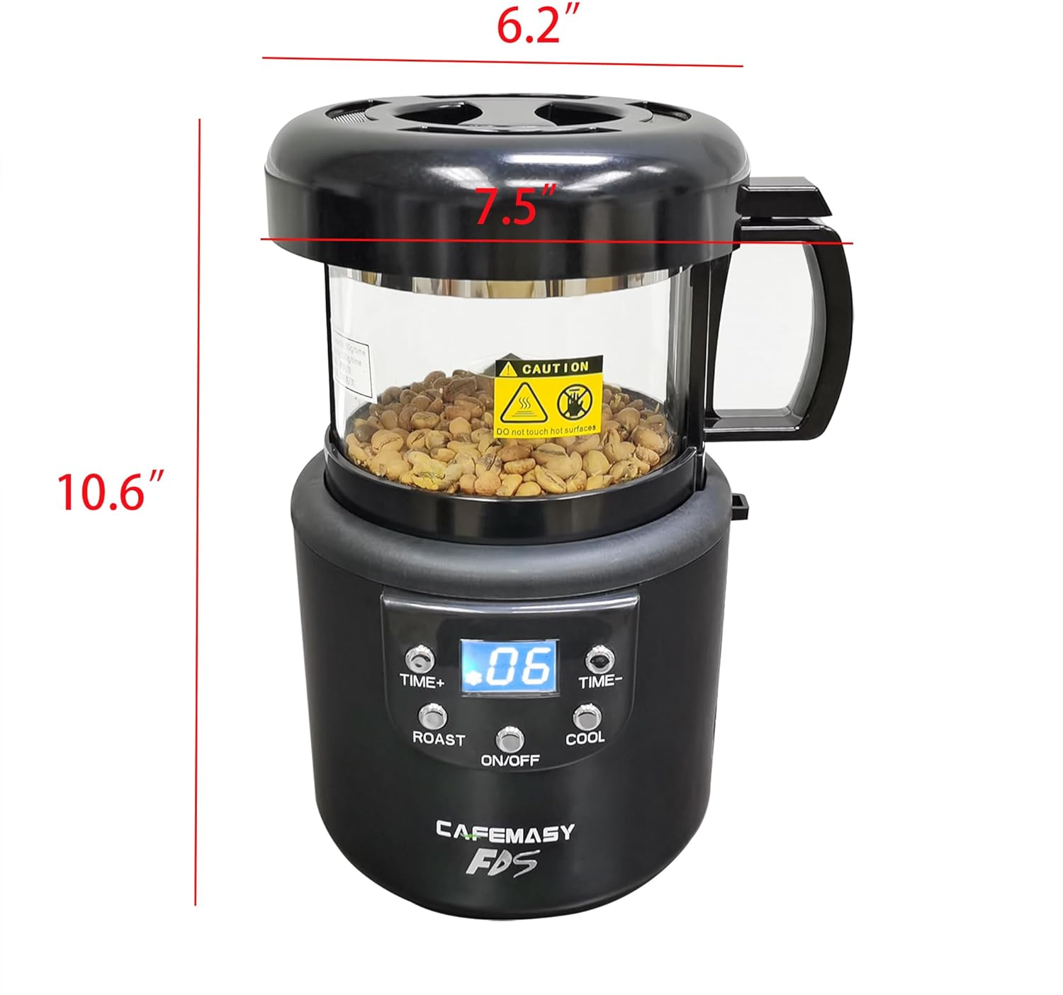 FixtureDisplays® Automatic Coffee Bean Roaster 7.5 X 6 X 10.6" 4.5 lbs, 3 Scoops 100 Grams 15769-2D