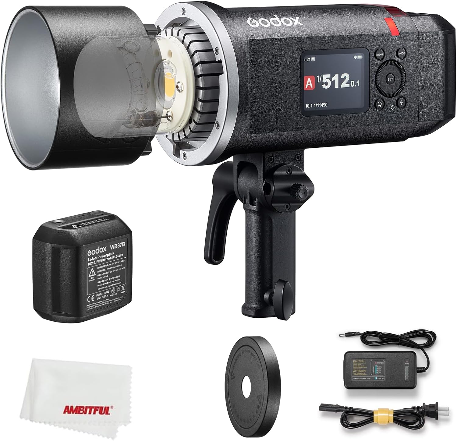 GODOX Outdoor Flash,Godox AD600 BM II AD600BMII,600Ws Flash,2.4G Wireless X System,TTL GN87 HSS 1/8000s,40W 4800K±300K Modeling Light,1/1 to 1/512 10 Power Steps (AD600BM II)