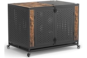 Enclosed, Heavy-Duty Dog Kennel for Pet Safety and Comfort [42" Dimensions]