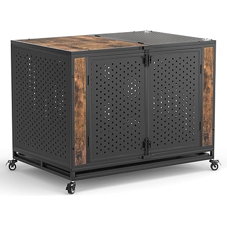 Enclosed, Heavy-Duty Dog Kennel for Pet Safety and Comfort [42" Dimensions]