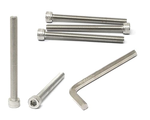 Miniatura 30 de iexcell 25 piezas M4 x 60/65/70/75/3.150 in paso de rosca 0.028 in acero inoxidable 304 cabeza hexagonal Tornillos Tornillos surtido Kit