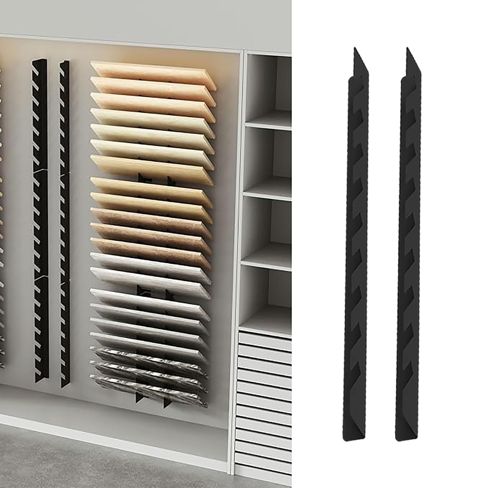 Stojak na próbki płytek, montowany na ścianie stojak na płytki ceramiczne, stojak na próbki płytek podłogowych 100 cm, detaliczny drewniany organizer na targi, idealny do prezentacji płytek