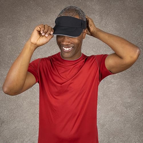 Miniatura 7 de TrailHeads Sombrero con visera solar para hombre, viseras de golf recicladas para hombre, visera de correr para tenis, deportes, entrenamientos