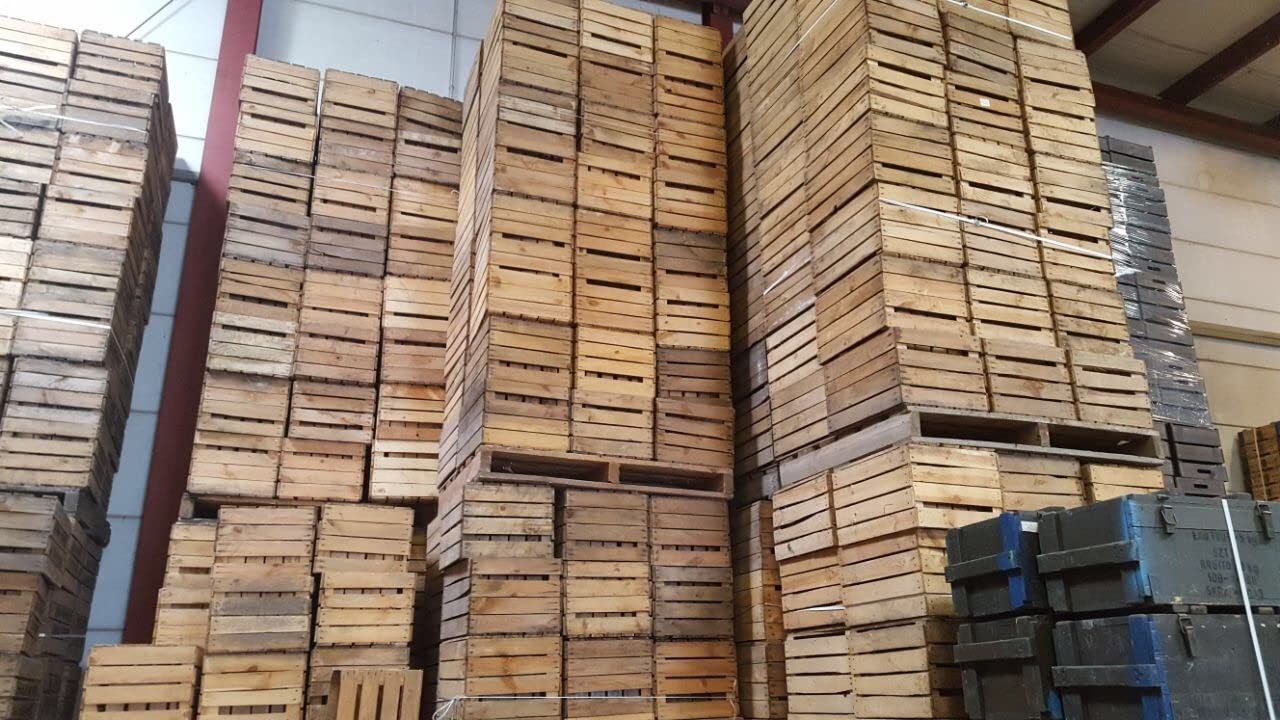 Vintage Holzkisten im Sparset Originale Obstkisten Apfelkisten Weinkisten aus dem Alten Land Möbelbau DIY (4er Set, Natur)