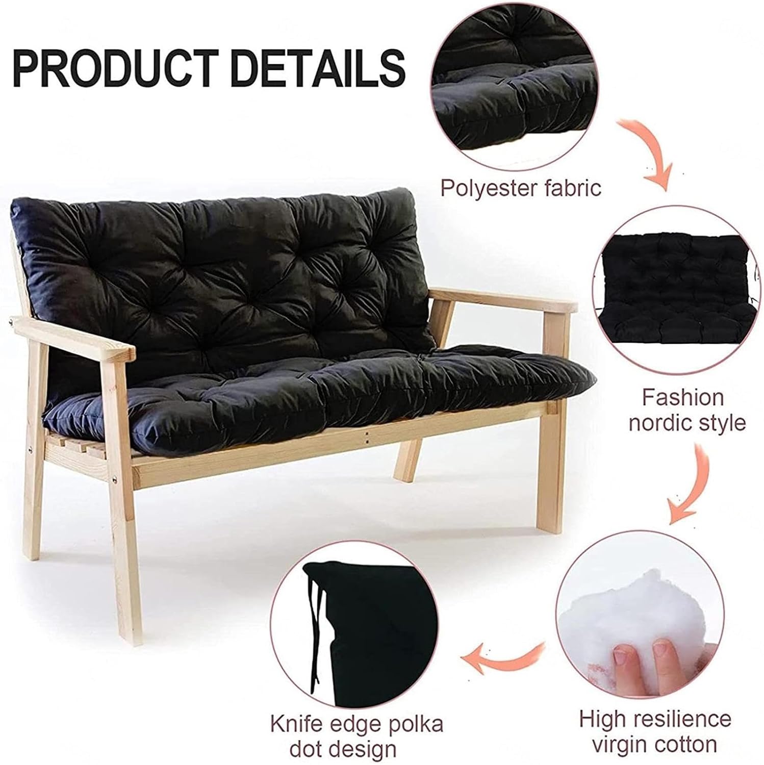 Bench Cushion for Outdoor Furniture Garden Replacement Patio Cushi