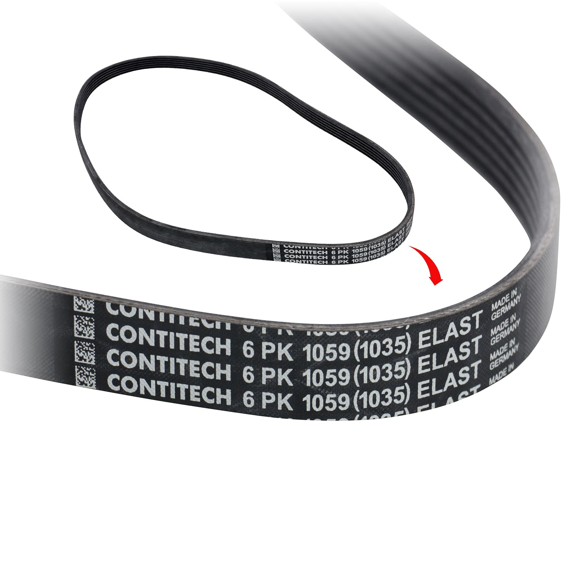Courroie Trapézoïdale à Nervures Continental ContiTech 6PK1059 ELAST – Pour Transmission Accessoire