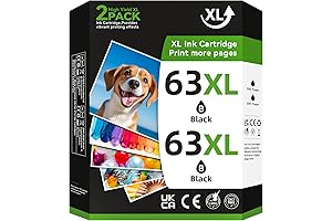 63XL 2-Pack - Black Ink Cartridge for HP DeskJet Printers