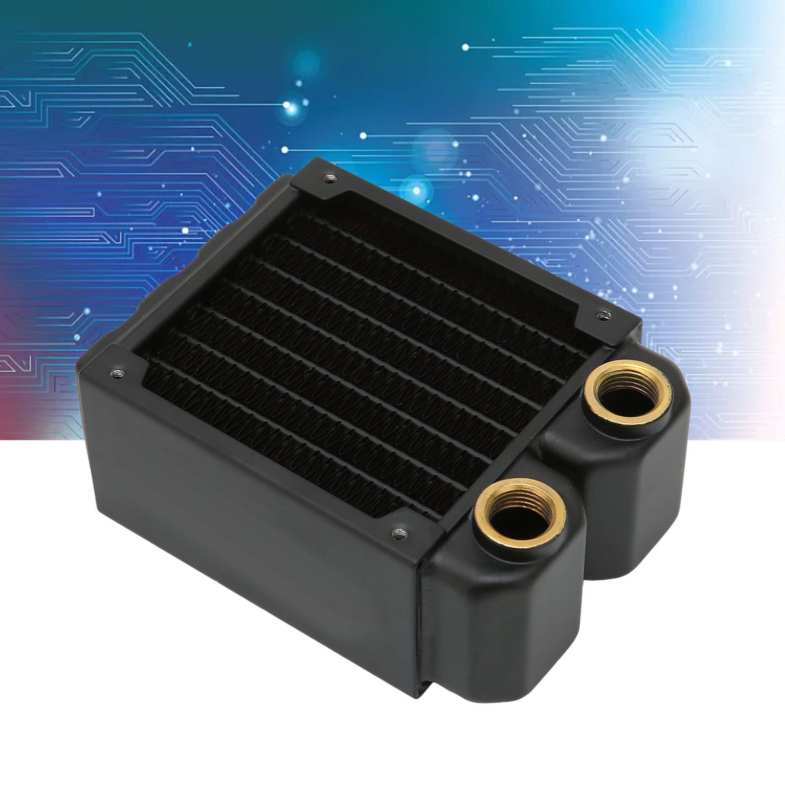 AMONIDA Radiatore di Raffreddamento Ad Acqua 8 Dispositivo di Raffreddamento in Ottone a Doppio Strato per Macchine per Incidere Stampanti Piccoli Server 80 Mm