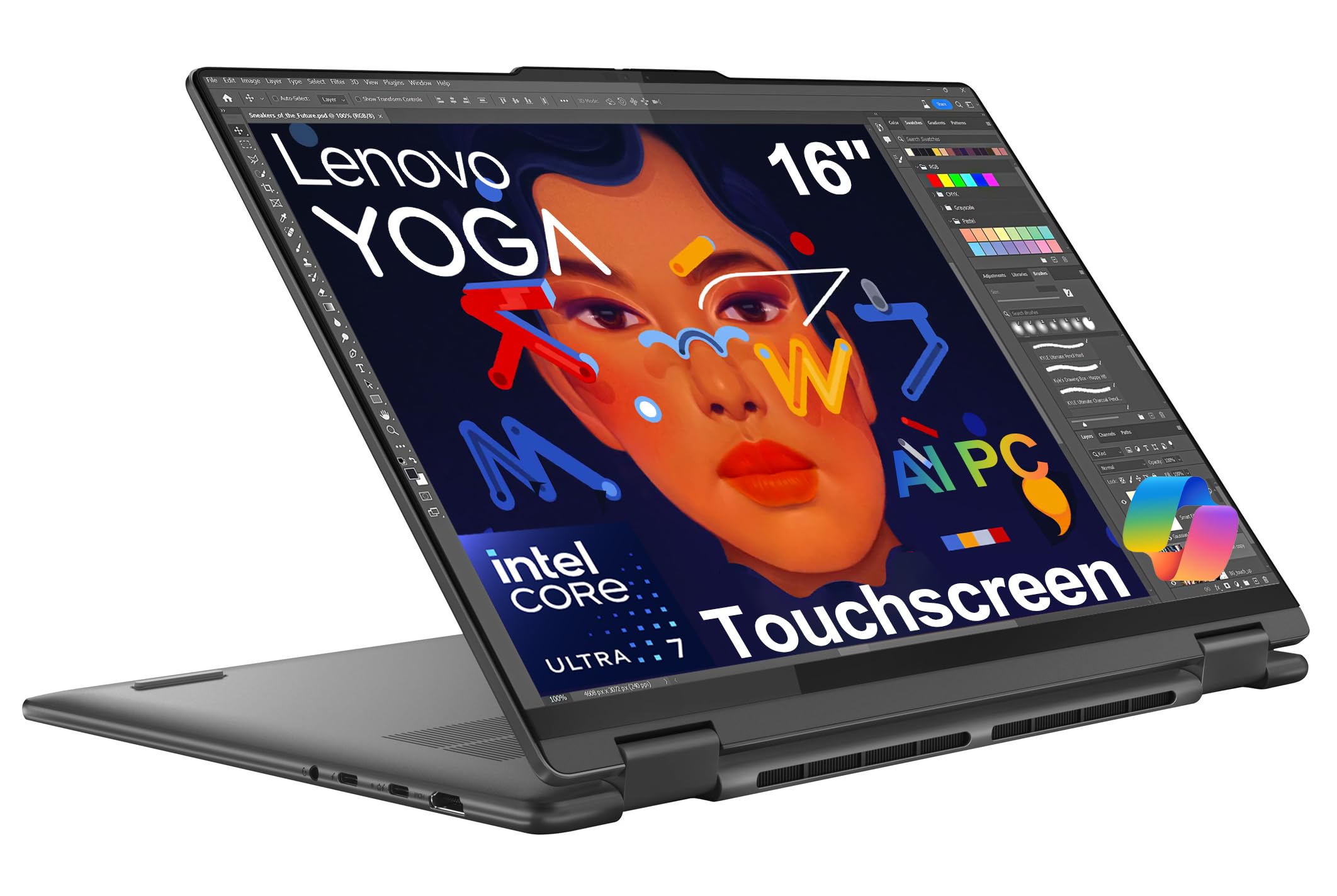 Lenovo Yoga 7i 2-in-1 Business Laptop (16" FHD+ Touchscreen, Intel Ultra 7 155U (Beat i7-1355U), 16GB DDR5 RAM, 1TB SSD) Backlit, Fingerprint, FHD IR Webcam, Thunderbolt 4, Win 11 Pro, 2025 AI PC
