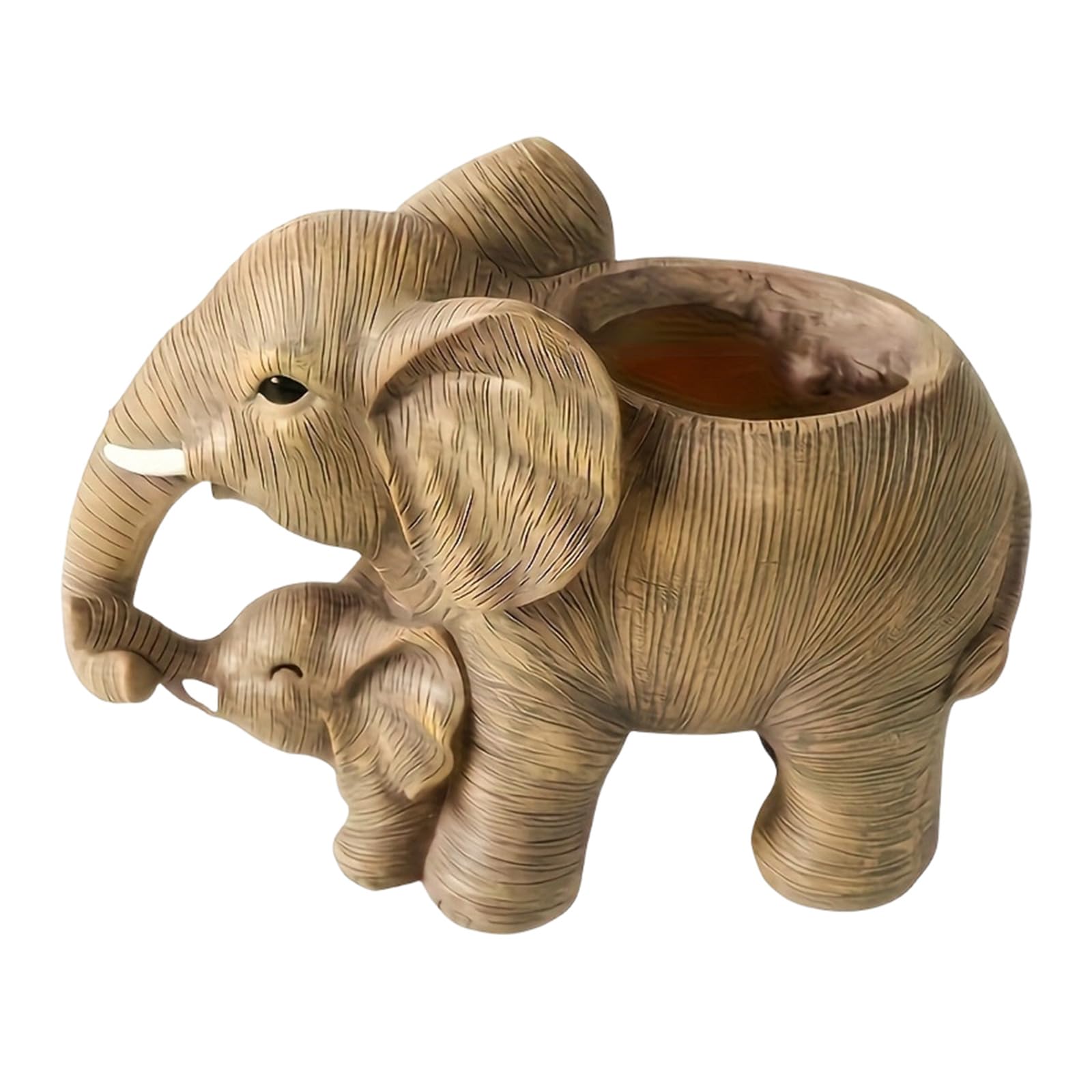 sodeber And Baby Elephant Resins Planter Handcrafted Decorative Flower Pots for Indoor Outdoor Garden Decoration Unique Elephant Themed Resins Flower Pots