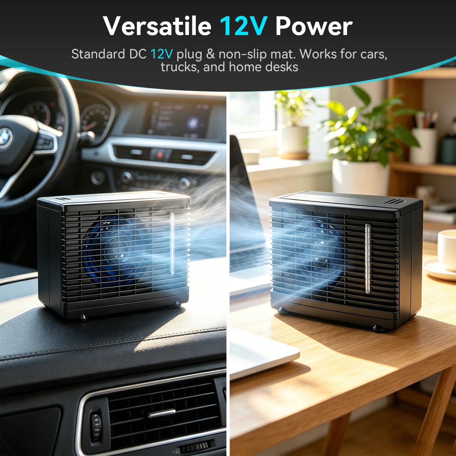 Agatige Aire Acondicionado Coche 12V, Ventilador Para Coche Aire Frio