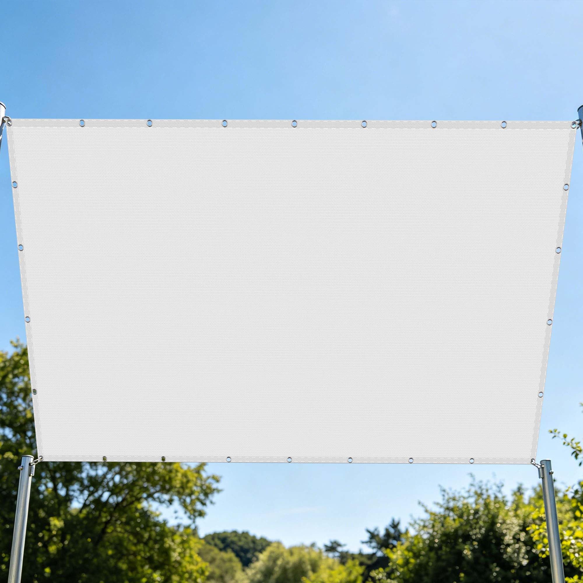 Voile d'ombrage blanc 150x250 cm pour stopper la chaleur sur le balcon