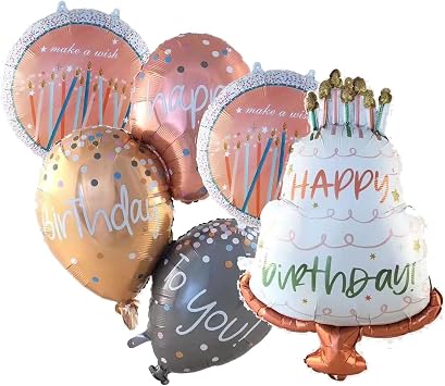 Big Happy Birthday Balloon Foil Inflated Mylar Balloons Rose Gold Birthday Party Decoration Kit for Party Decoration Supplies