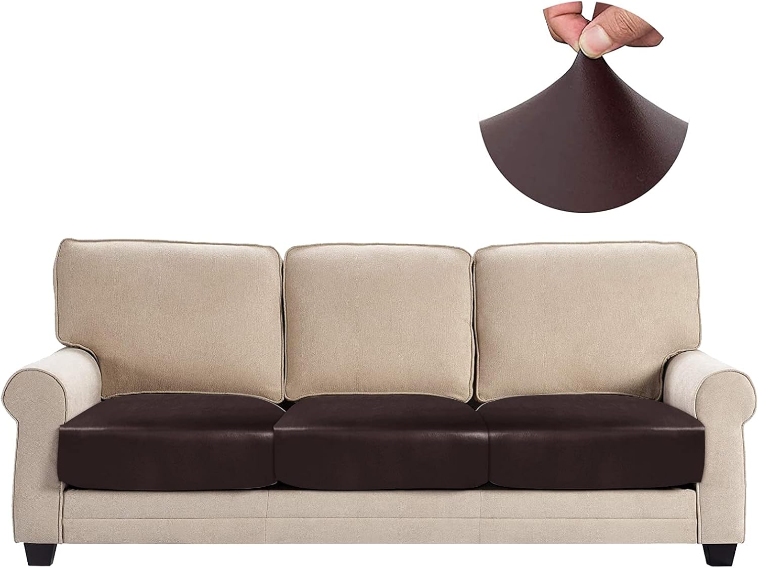 HDCAXKJ Waterproof Leather Couch Cushion Covers Individual Stretch Sofa Seat Cover for Chair