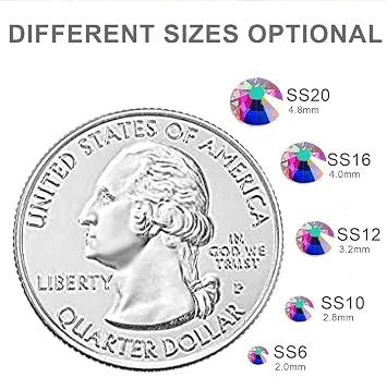 Hotfix Rhinestones Bulk for Crafts, 14400Pcs Glass Flatback Rhinestones Hot Fix Gems for Clothes DIY Decoration (Crystal AB, SS16)