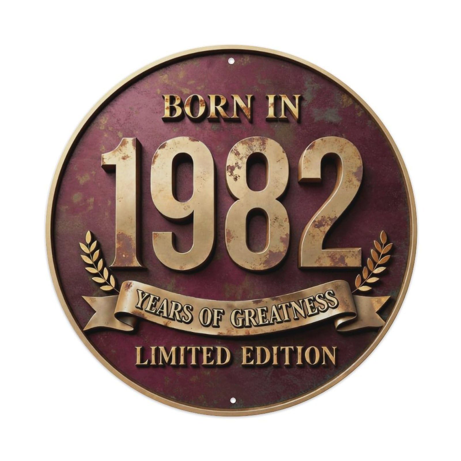 Born In 1982 Years Of Greatness Year-Themed Birthday Gift Metal Tin Sign