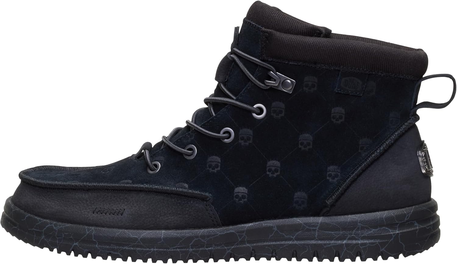 HEYDUDE Men's Jelly Roll Bradley Suede Boot | Water Repellent Skull Print Easy On Casual Boot
