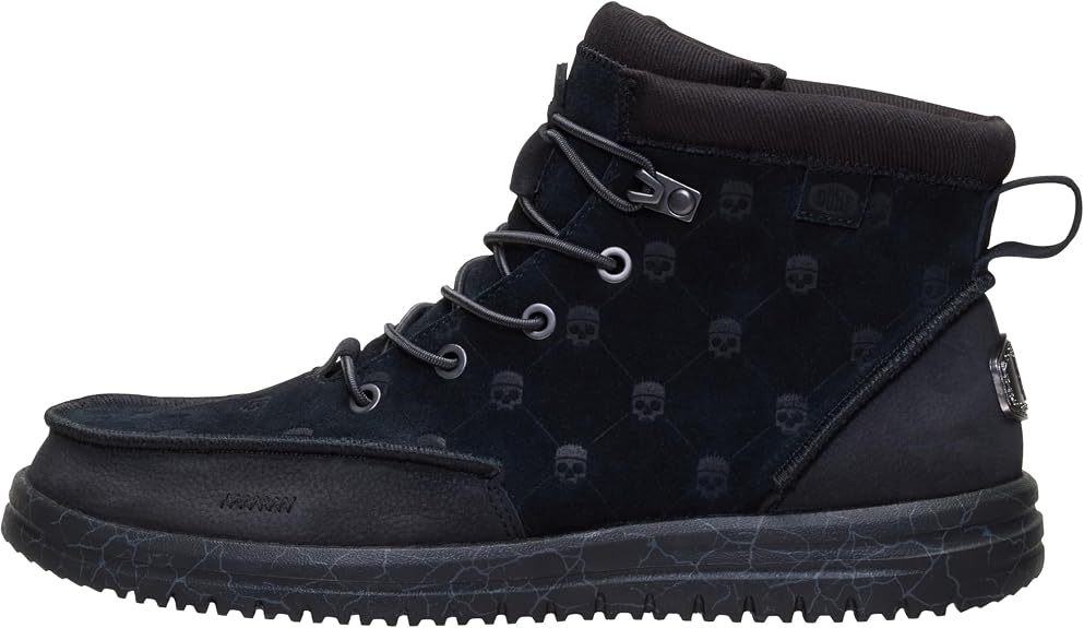HEYDUDE Men's Jelly Roll Bradley Suede Boot | Water Repellent Skull Print Easy On Casual Boot