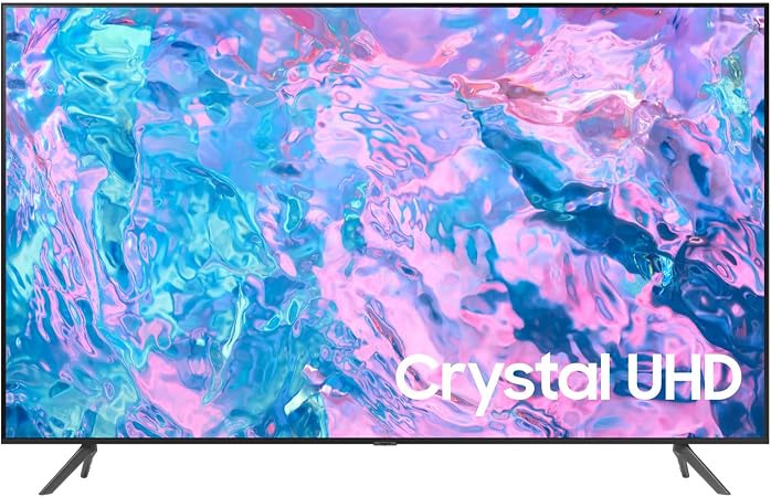 SAMSUNG 55-Inch Class Crystal UHD CU7000 Series PurColor, Object Tracking Sound Lite, Q-Symphony, 4K Upscaling, HDR, Gaming Hub, Smart TV with Alexa