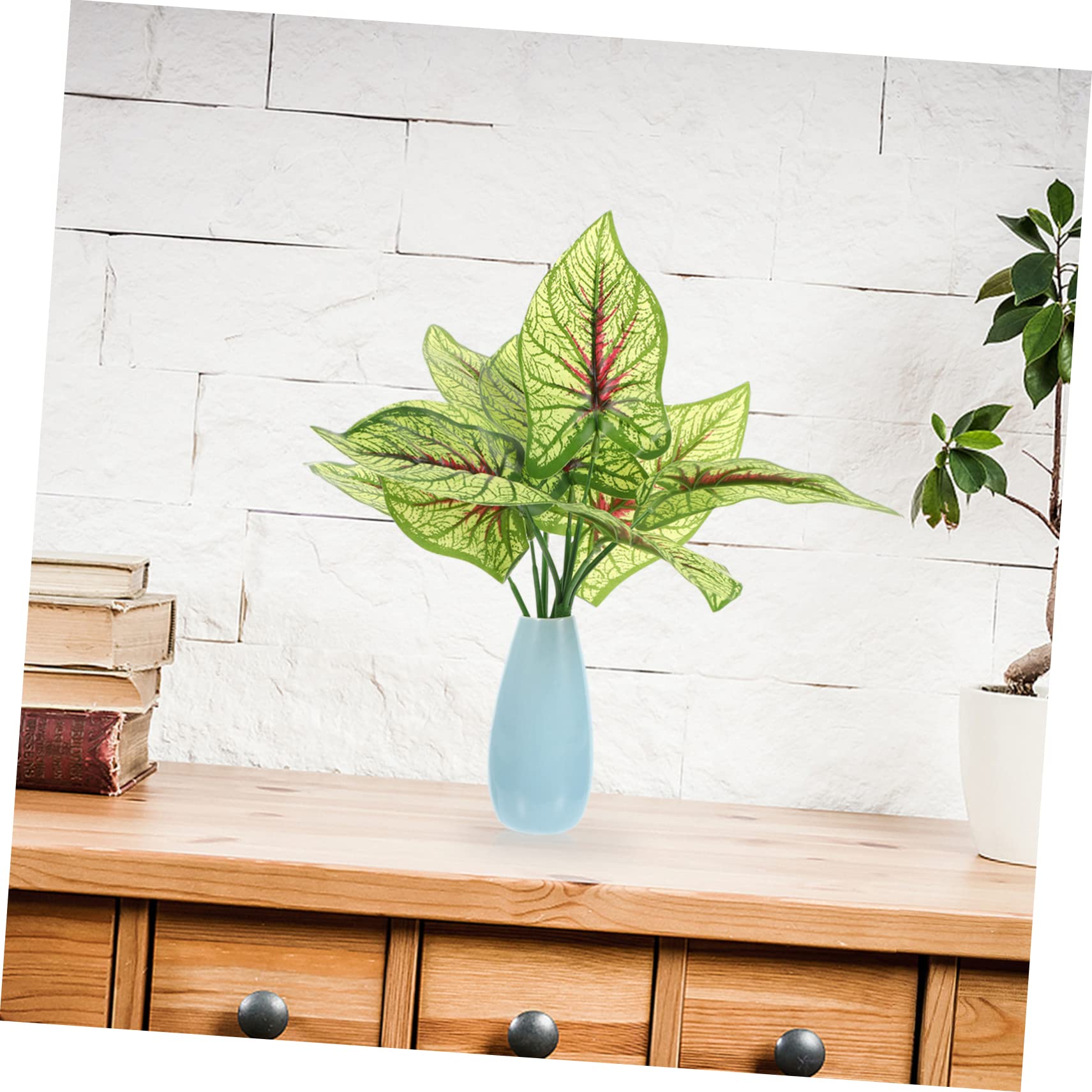 IMIKEYA 12piezas Artificiales De Simulación Verde para Decoración Jardín Sin y Duración