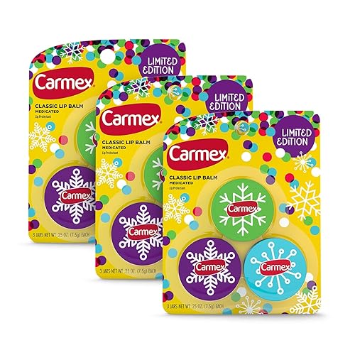 Carmex Tarros de bálsamo labial medicado, 9 unidades (3 paquetes de 3)