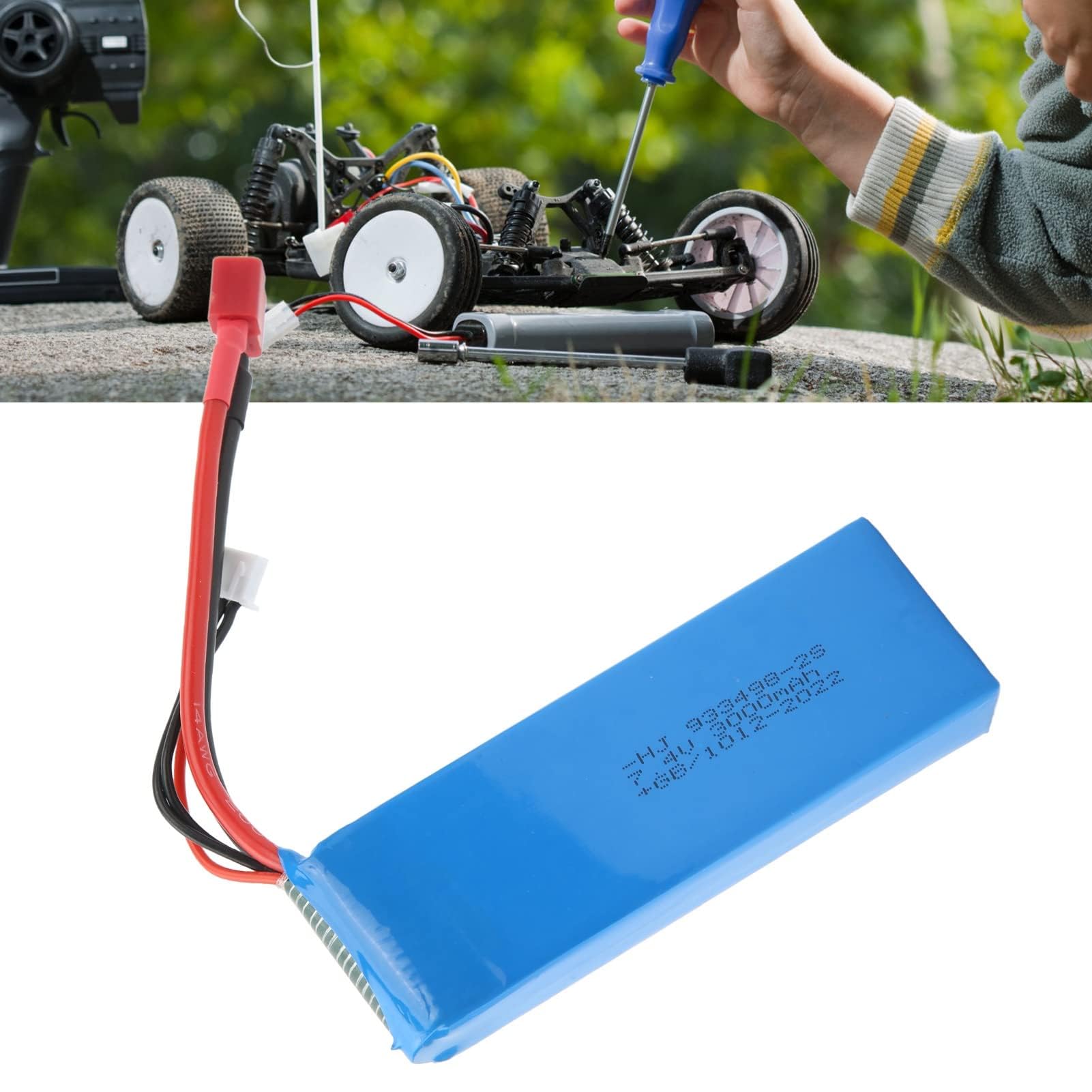 Batterie au Lithium Polymère T-Plug 7.4 V 3000 MAh Batterie au Lithium Polymère avec Modification de Modèle de Voiture pour Les Modèles RC