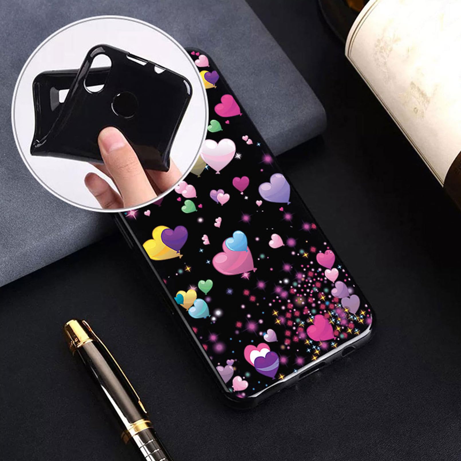 Abuenora Cover per Xiaomi Redmi 13C 4G / Poco C65 / Redmi 13 C cm, [2 Pezzi] Custodia Sottile Morbida Silicone TPU Antiurto Case Protegge Lo Schermo e la Fotocamera con Disegni