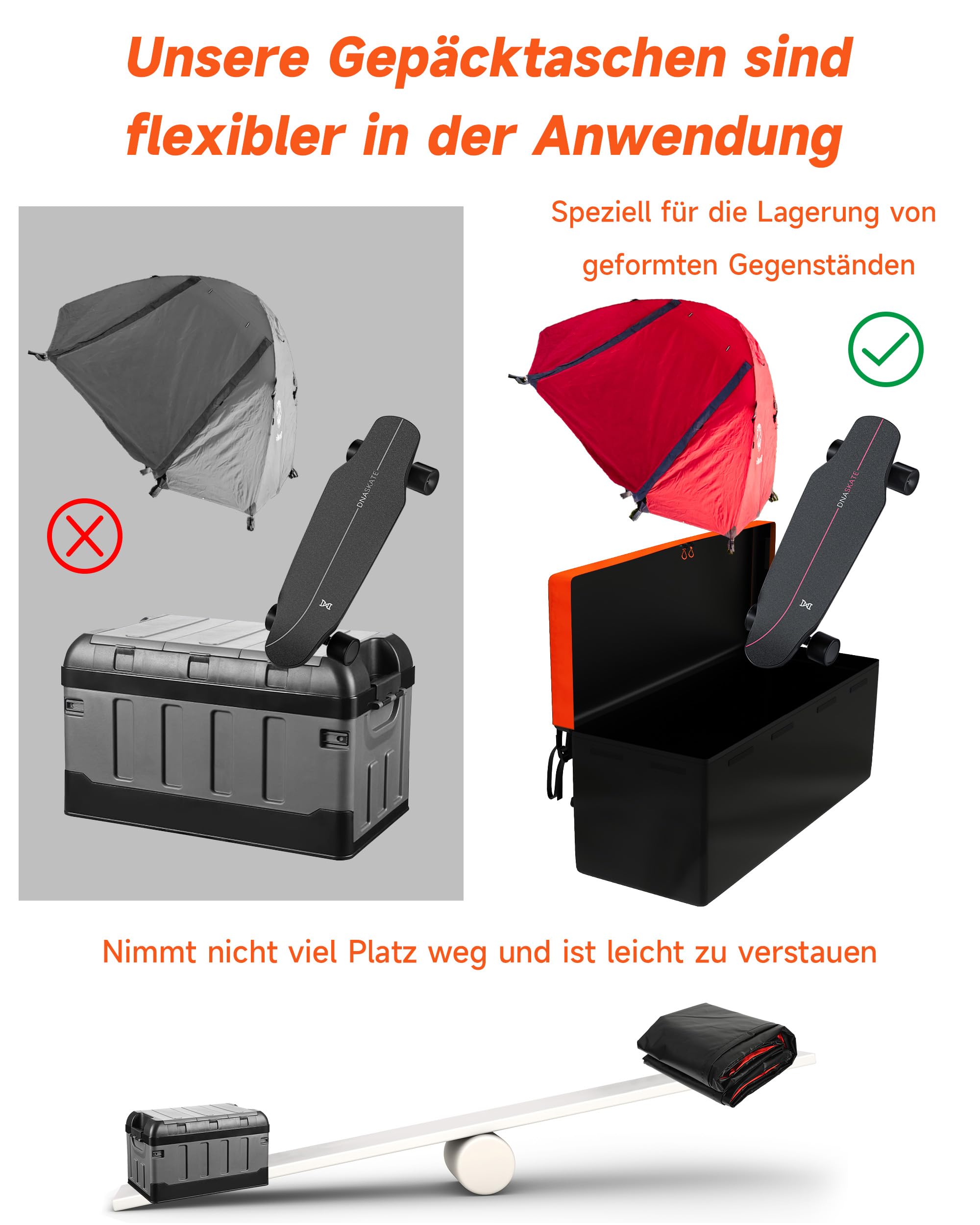 Softshell-Gepäckträger Heckbox für Anhängerkupplung,Fahrzeugträger Hecktasche 15 Kubikfuß, wasserdicht, 147 x 48 x 61 cm