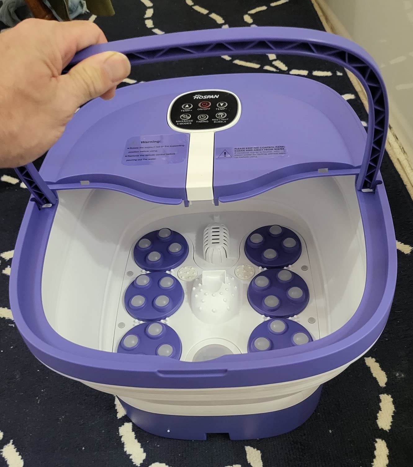 17/mo Finance Collapsible Foot Spa Electric Rotary Massage, HOSPAN Foot Bath with Heat