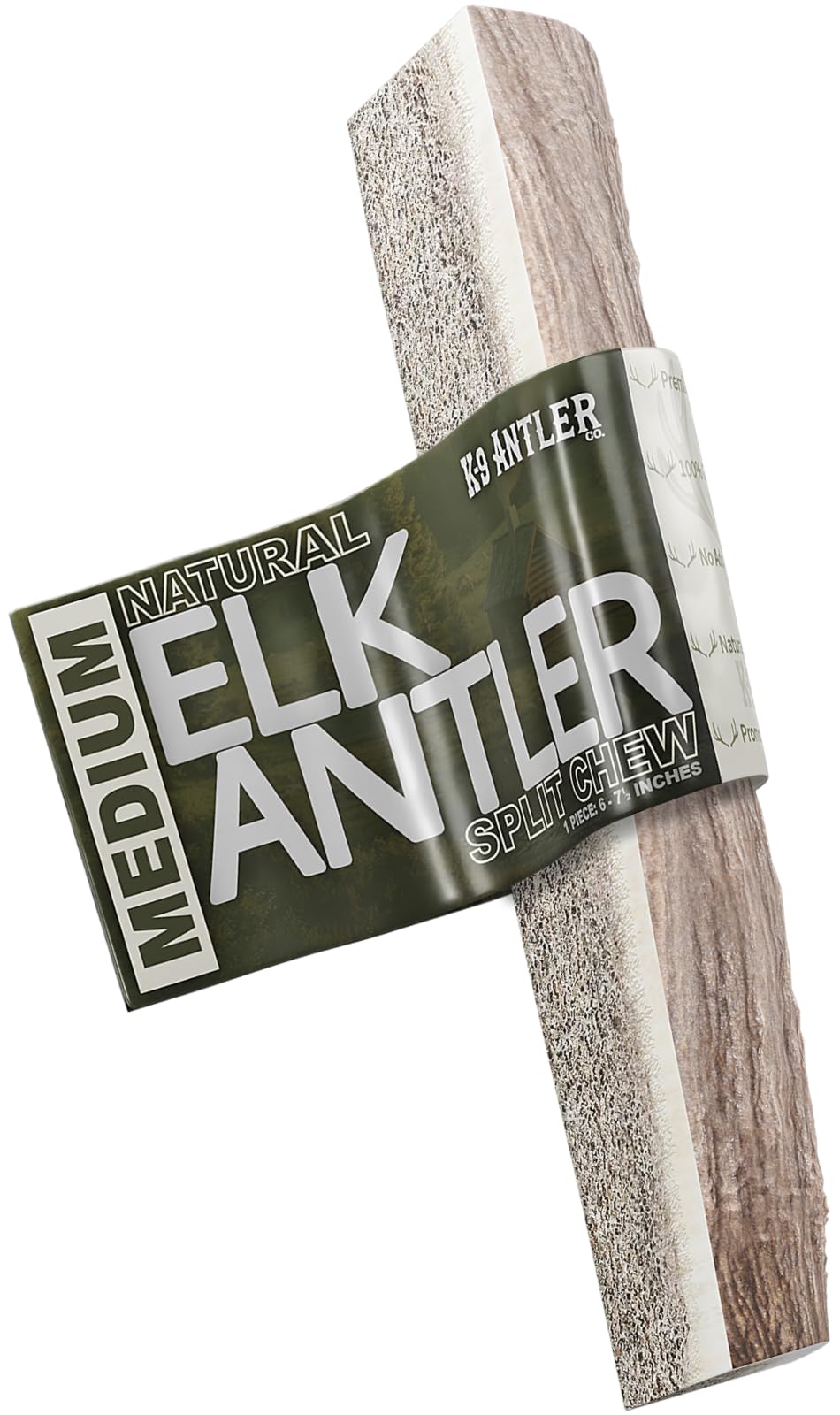 K-9 Antler Co. Elk Antlers for Dogs – Medium Split (6-7.5 Inch), Irresistible Chew, USA Sourced, Naturally Shed & Ethically Harvested