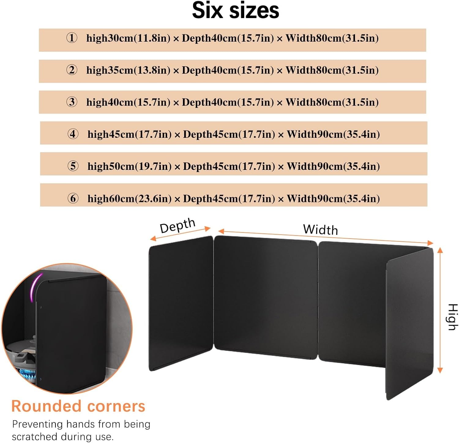 cooking stove oil splash guard, Foldable Stainless Steel Grease Splatter Screen Black Multiple Sizes Pack Of 4(45x45x90cm)