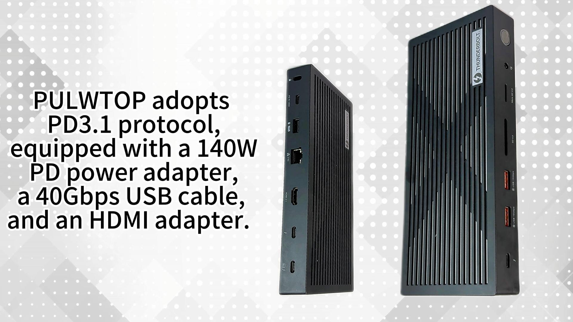 Dock Thunderbolt 4 PULWTOP Con Doppio Display 8K/4K, 40 Gbps, HDMI, SD/TF 4.0, 2.5GbE – Per Mac E Windows