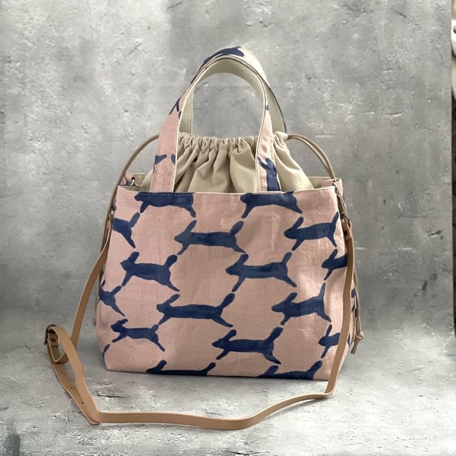 あおり巾着トートバッグ×ミナペルホネンMサイズ あおり巾着トート あおり巾着トートバッグ×ミナペルホネンMサイズ あおり巾着トート