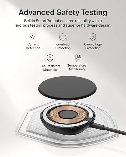 Miniatura 7 de Belkin Cargador MagSafe, cargador magnético para iPhone con Qi2 25W, almohadilla de carga inalámbrica rápida con soporte para iPhone 17 Series,