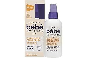 Bébé Bottoms Baby Diaper Rash Cream Spray - No-Rub Touch-Free Application for...