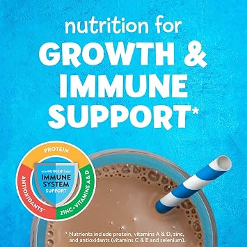 PediaSure Grow & Gain with 3g Fiber for Digestive Health, Provides Immune Support, Kids Protein Shake, 27 Vitamins and Minerals, 7g Protein, DHA Omega-3, Non-GMO, Chocolate, 8 fl Oz, 24 Count