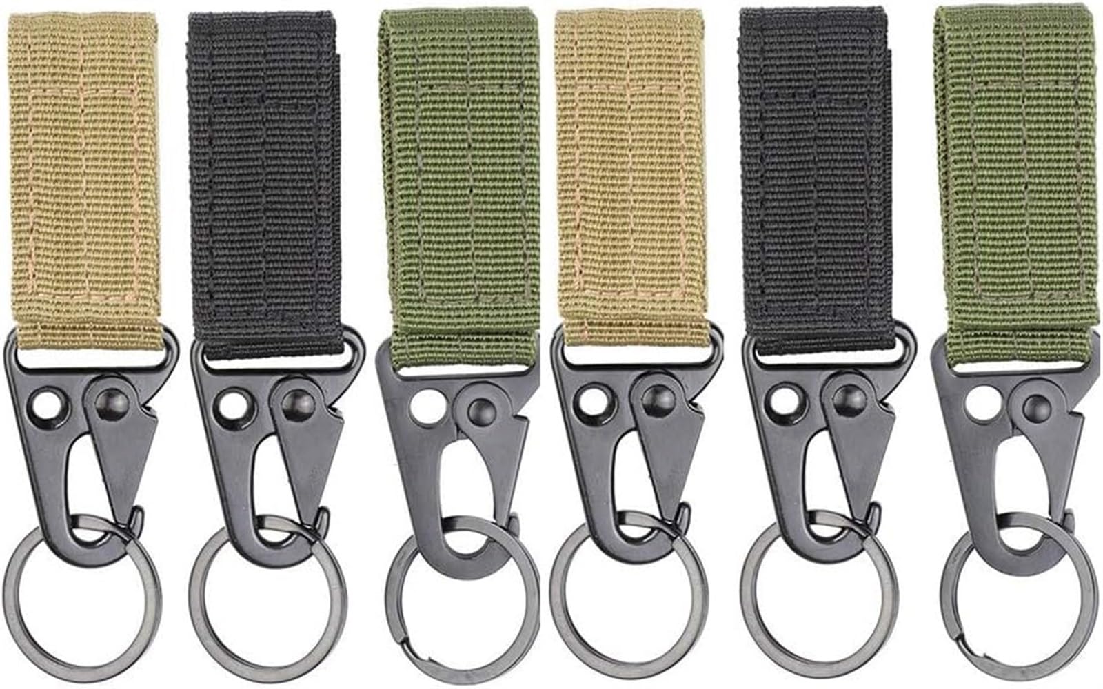 THE WHITE SHOP Tactical Molle Clip Buckle,Nylon Belt Key Ring Keychain Holder Carabiners Hanger Buckle Hook for Outdoor Sport Hiking Climbing Camping