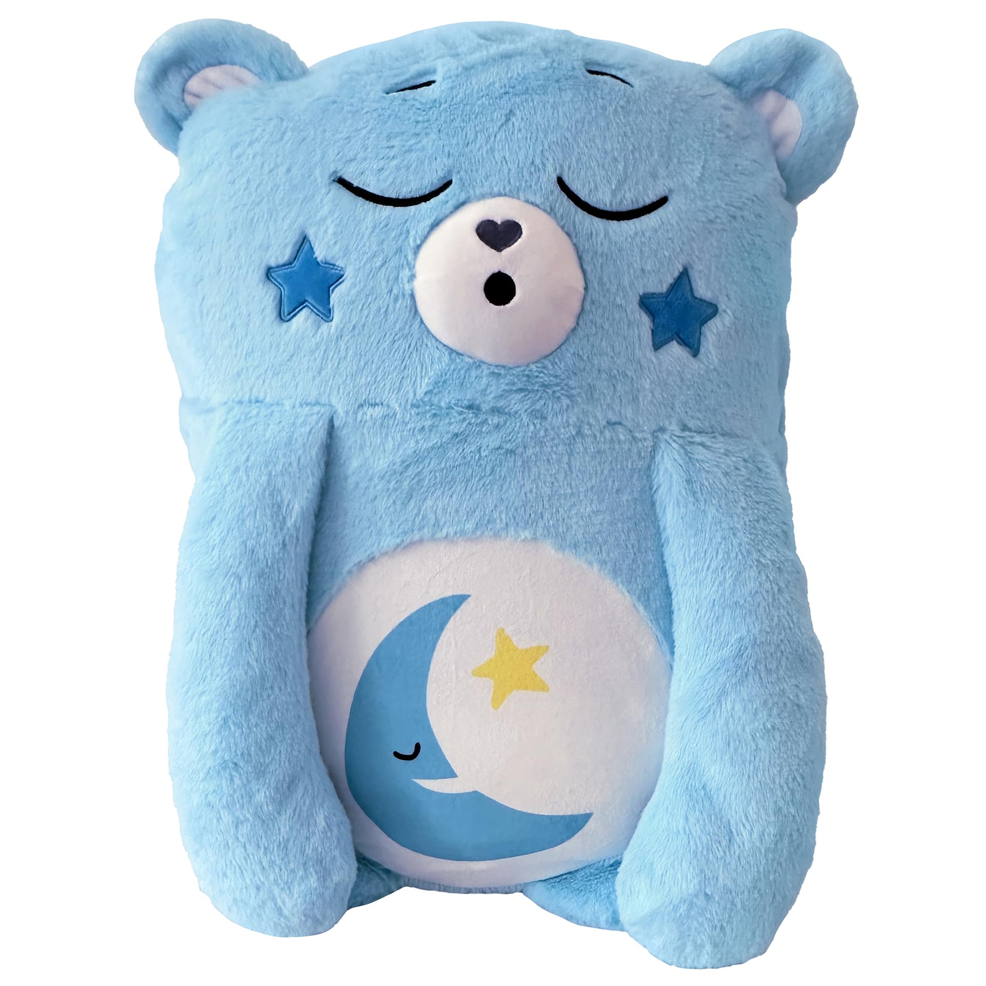Happy Nappers: Care Bears Pillow Pocket Pal - Bedtime Bear - Plush Character Pillow Case, Animal Cover w/Weighted Paws, Soft Huggable Companion, Kids