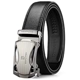 Mens Belt Leather Ratchet Belt For Men Dress and Casual with Adjustable Buckle, Trim to Fit