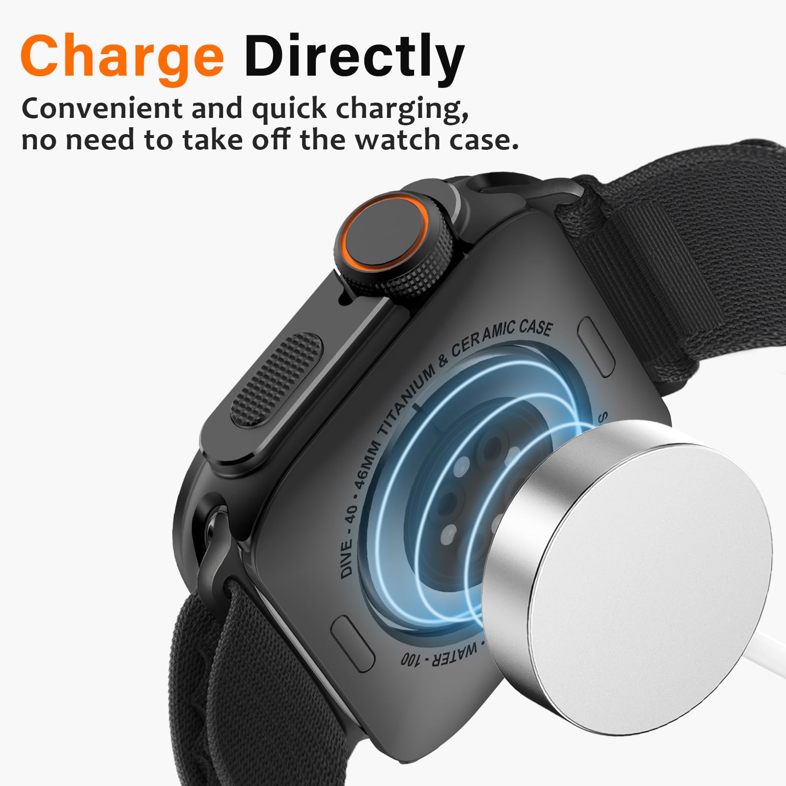 Amizee 2 in 1 Metallo Cover Compatibile con Apple Watch Serie 11/10 46mm, Rigida PC Anti-Graffio Metallo Cornice con Copertura Posteriore Protezione Custodia per iWatch 46mm, Nero