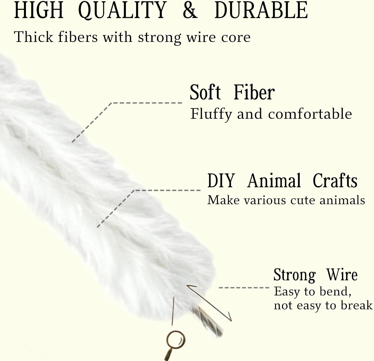 29 Pcs Thick Fur Pipe Cleaners, DIY Bouquet Craft Kit, White image 4