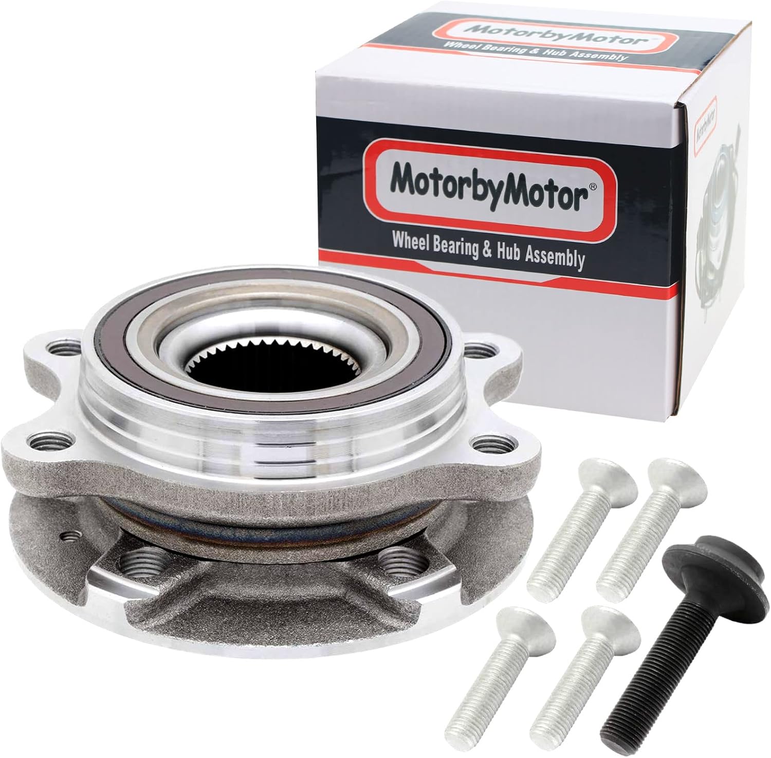 MotorbyMotor 513301 Front Wheel Bearing and Hub Assembly Fit for Audi A4 A5 A6 A7 A8 Quattro Q5 RS5 RS7 S4 S5 S6 S7 S8 SQ5 allroad Low-Runout OE Directly Replacement Wheel hub Assembly
