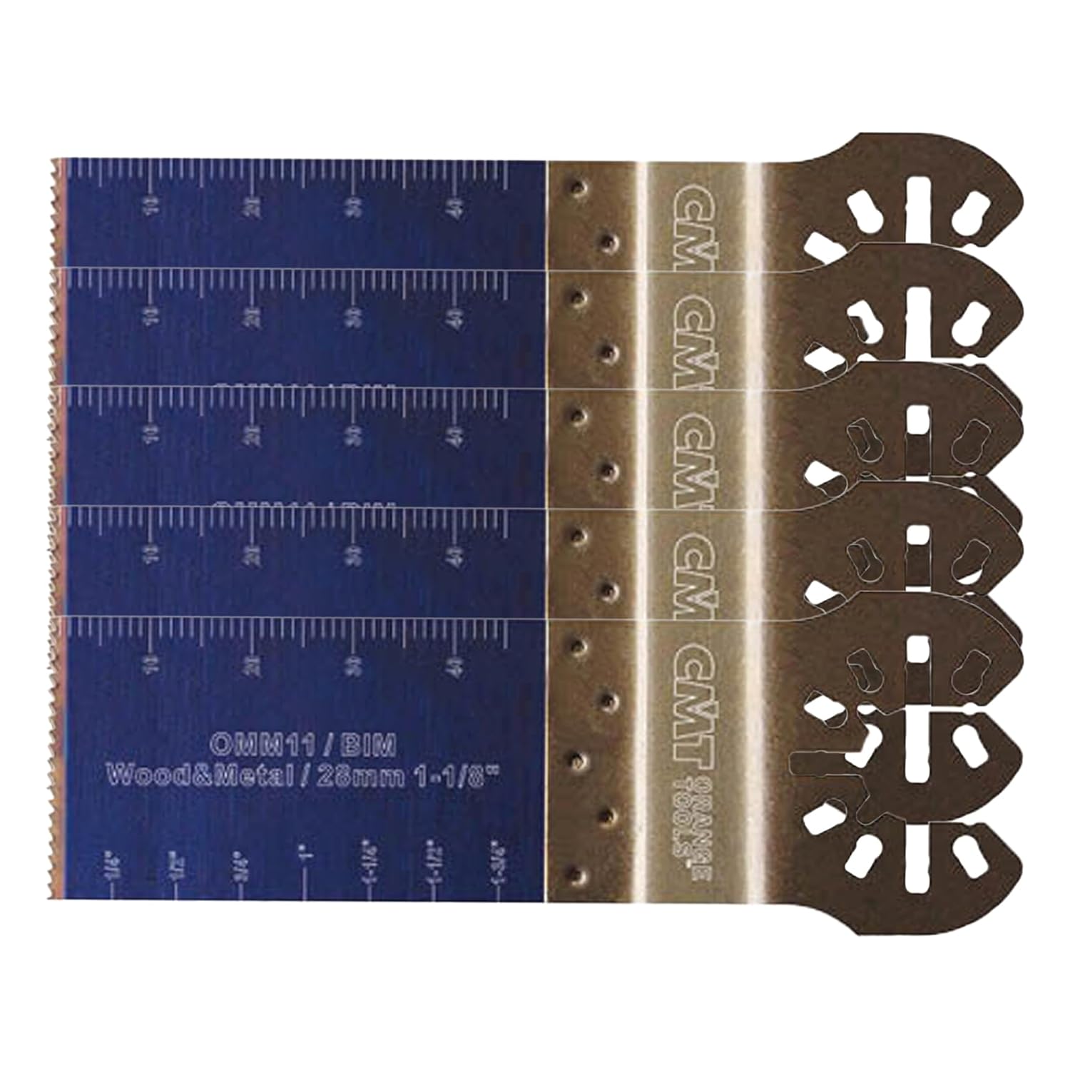 CMT OMM11-X5 5 Pcs Plunge & Flush-Cut Blade for Wood & Metal Quick Release Oscillator Multicutter,