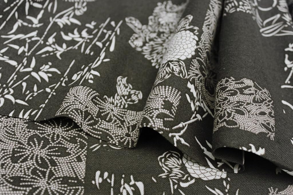 3-Yards Natural Linen Fabric |Linen Fabric by the Yard for Clothing |Floral Fabric by the Yard |100% Linen Fabric Linen Cloth for Sewing, Crafts, Tablecloths, Curtains, Drapes |Des.3 Dark Brown